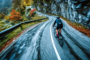 Winding Mountain Road Cycling Adventure
