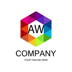 AW letter logo creative design with vector graphic, AW simple and modern logo