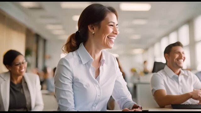 Business Woman Smile In Office