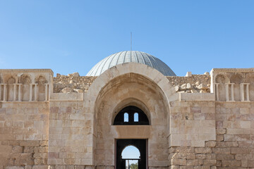 Front view of the Umayyad Palace at the Amman Citadel. Amman in Jordan. 