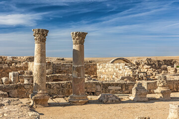 Ruins of the Byzantine church at Amman Citadel is an archeological site at the center of downtown Amman in Jordan. 