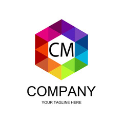 CM letter logo creative design with vector graphic, CM simple and modern logo.