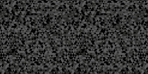 Triangle Vector Abstract Geometric Technology seamless pattern Background. Black triangular mosaic backdrop design. Triangle polygonal square abstract banner background.	