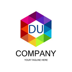 DU letter logo creative design with vector graphic, DU simple and modern logo.