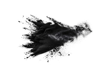 Abstract black in splash, paint, brush strokes, stain grunge isolated on background, Japanese style