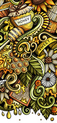 Sweet honey cartoon banner illustration