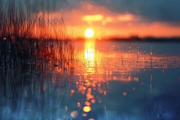 Fototapeta na wymiar Mystic Sunset Reflection