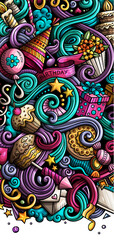 Happy Birthday cartoon banner illustration