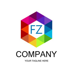 FZ letter logo creative design with vector graphic, FZ simple and modern logo.