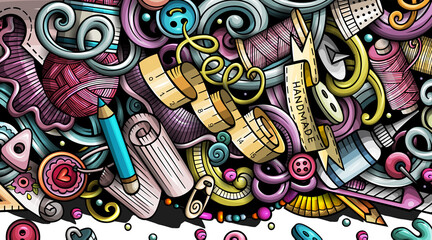 Hand made cartoon banner illustration