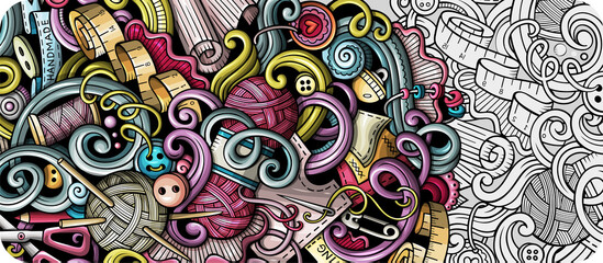 Hand made cartoon banner illustration