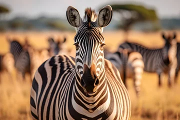 Papier Peint photo autocollant Zèbre Zebras in the Savannah: A Riveting Display of Wildlife and Untamed Landscapes
