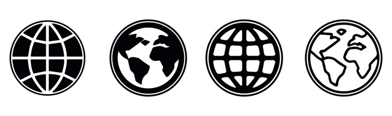 World vector icons. Globe icon illustration design - obrazy, fototapety, plakaty