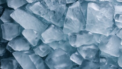 Obraz premium A pile of blue ice cubes