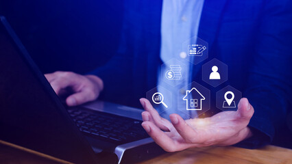 Real estate investment concept, Buy, own, sell properties for profit, Cash flow, appreciation, tax advantages. Research, strategy, Real estate investment yields financial rewards, real estate market