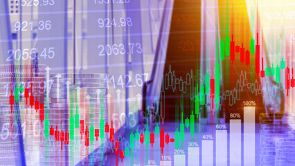 Stock market graph trading analysis investment financial, stock exchange financial graph stock market graph chart business crisis crash loss and grow up gain, Financial stock market.