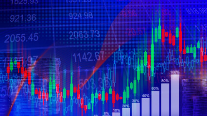 Stock market graph trading analysis investment financial, stock exchange financial graph stock market graph chart business crisis crash loss and grow up gain, Financial stock market.