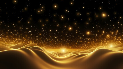 Obraz premium Award ceremony background, abstract shiny luxury golden light wave design element