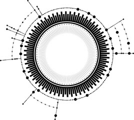 Rundes Vektor Design Element mit Punkten und Linien - Balken - Trend Darstellung - Technologie Infografik, Vorlage © fotografiedk