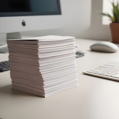 A Stack of Postcards on a Desk in an Office