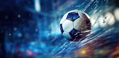 A soccer ball placed in the center of a blurred background, showcasing the main subject against a visually softened backdrop.