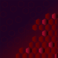 Fototapeta premium abstract tachnology background with red hexagons