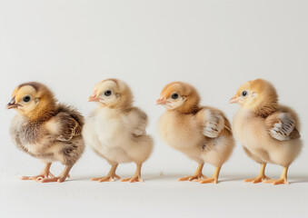 Baby Chick's on a White Background