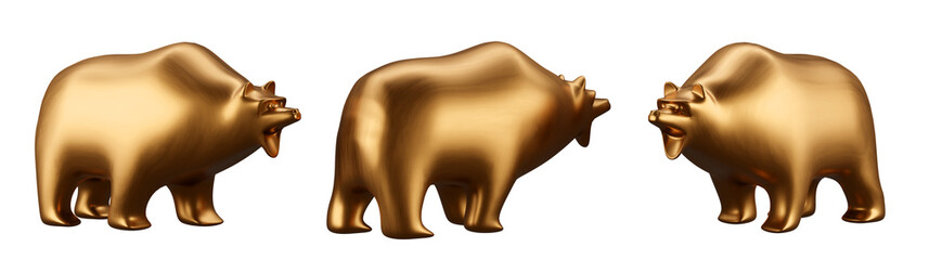 Bear market, concept of stock market exchange or financial analysis, 3d render