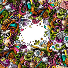 Fototapeta premium Designer tools cartoon frame