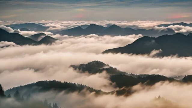 clouds moutains fog