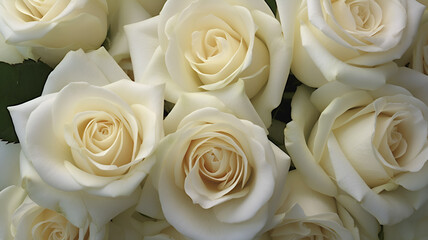 Soft White Roses: Elegance in Full Bloom