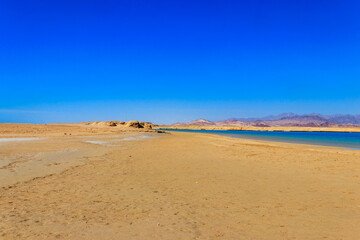 Fototapeta na wymiar Beautiful lake in Ras Mohammed national park, Sinai peninsula in Egypt