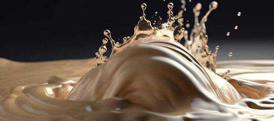 splash of thick chocolate vanilla milk, liquid, sweet, wave 13