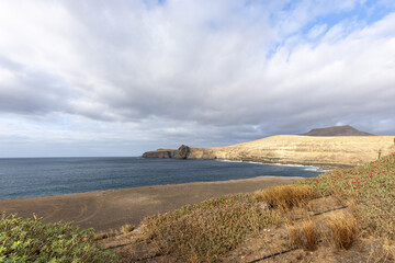 Coastline and  volcanic rock in Puerto de las Nieves, Gran Canaria, Spain