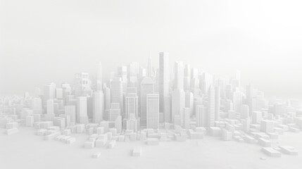 A city rendered in white.
