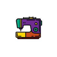 Original vector illustration. Contour icon of an electric sewing machine. A design element.