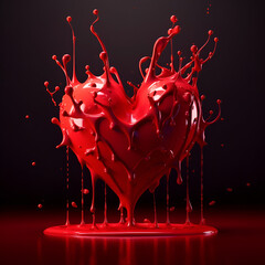 Heart of Passion: Digital Illustration Dripping with Emotional Intensity
