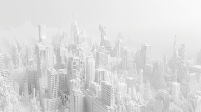 A city rendered in white.