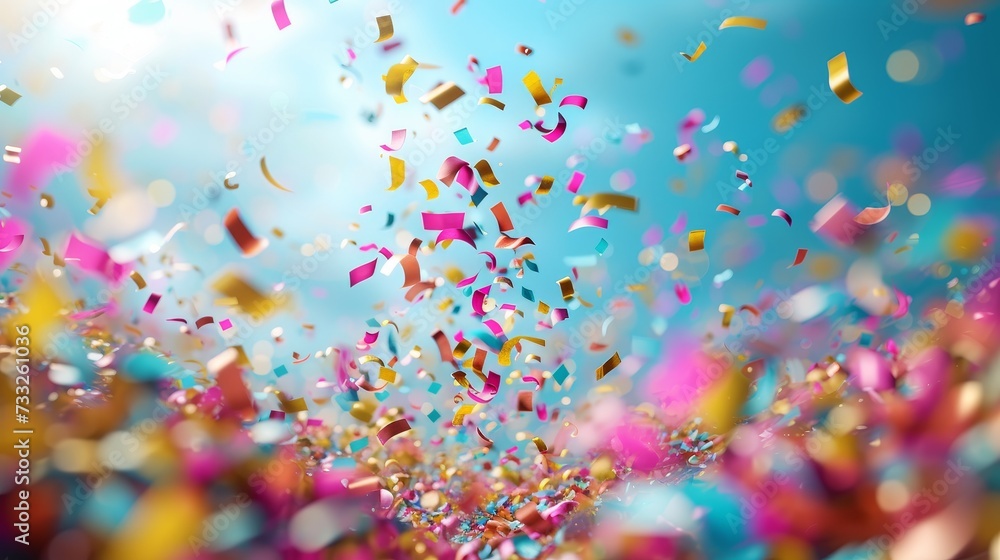 Aufkleber a vibrant burst of confetti flies through the air, creating a whirlwind of color and excitement.