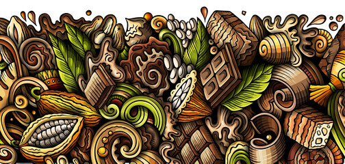 Chocolate detailed cartoon banner