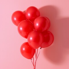 Red balloons on a pink background
