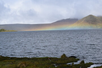 Laguna andina. Arcoiris, la Mica