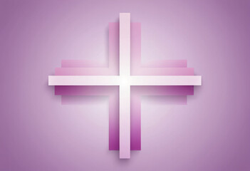 Obraz premium Pink White Cross Wallpaper