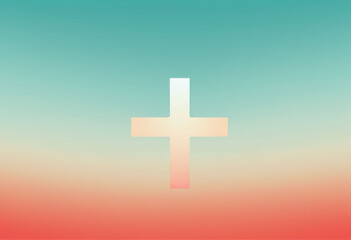 Obraz premium Light Blue red Cross Wallpaper