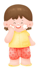 Girl with Songkran powder