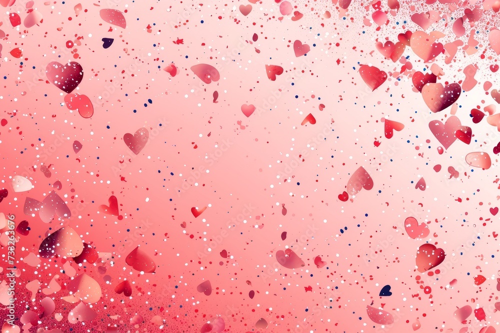 Poster template with pink background adorned with numerous hearts.
