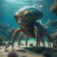 Creepy Creature In Ocean Background Very Cool