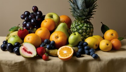 Naklejka na ściany i meble A table full of various fruits