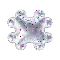3D pink polka dot transparent helium balloon "hashtag" # symbol 