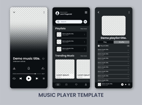 Music player app ui template.